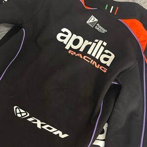 Racing Black Zip Up Sweater